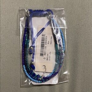 Blue and Purple Beaded Bracelet Set